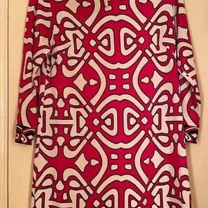 Red, white and black dress, size 2